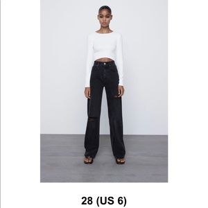 Zara wide leg black jeans